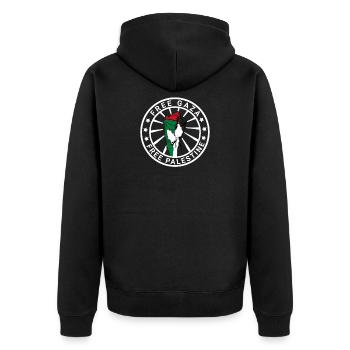 Free Gaza Liberté de Palestine libre pour la Palestine - Veste à capuche bio Premium Unisexe - noir - Dos - Nico (187cm)
