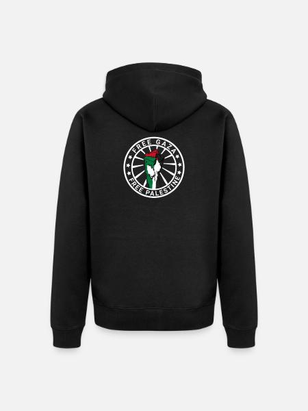 Free Gaza Free Palestine Freiheit für Palästina - Premium økologisk unisex-hættejakke - sort
