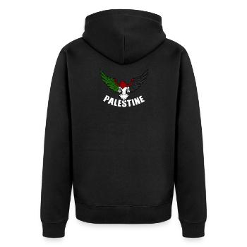 Free Gaza Liberté de Palestine libre pour la Palestine - Veste à capuche bio Premium Unisexe - noir - Dos - Nico (187cm)
