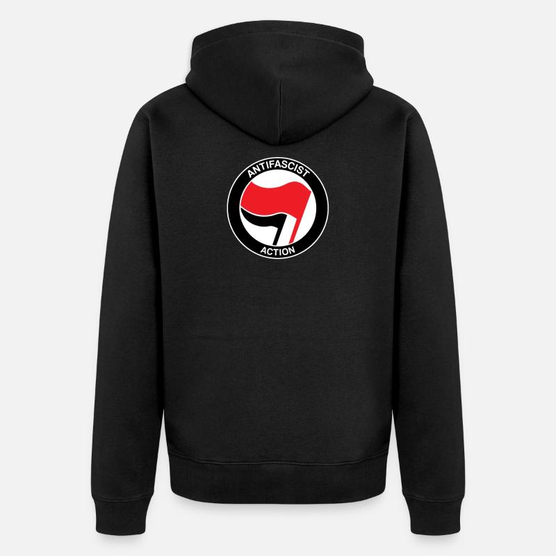 Antifascist action Antifa antifascist - Unisex Premium Organic Zip Hoodie - black