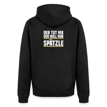 Der Tut Nix Spätzle Schwäbisch Schwoba Schwaben - Unisex Premium Bio Zip Hoodie - Schwarz - Hinten - Nico (187cm)