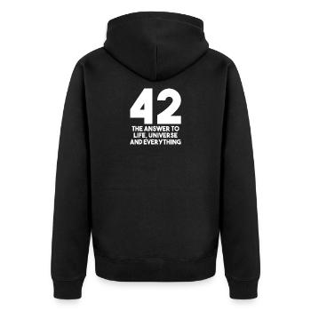 42 La réponse à la vie L'univers et tout - Veste à capuche bio Premium Unisexe - noir - Dos - Nico (187cm)