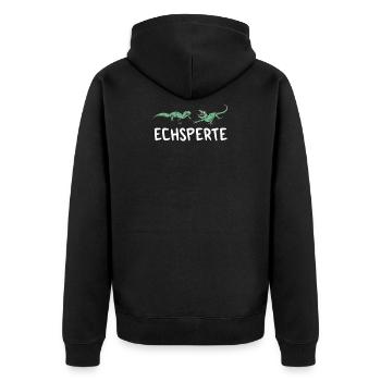Echsperte Echse Echsen Reptil Reptilien Tierpflger - Unisex Premium Bio Zip Hoodie - Schwarz - Hinten - Nico (187cm)