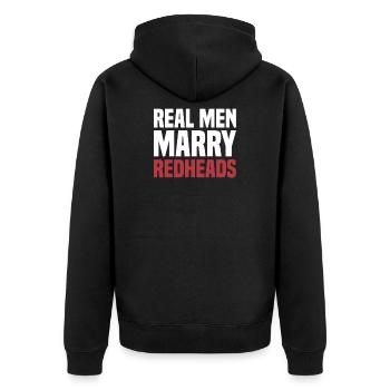 Les vrais hommes épousent les rousses MC1R Red Hair Ginger - Veste à capuche bio Premium Unisexe - noir - Dos - Nico (187cm)