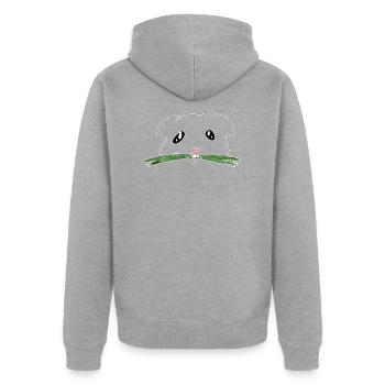 rongeur hamster - Veste à capuche bio Premium Unisexe - gris chiné - Dos - Nico (187cm)