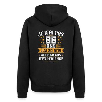 Je n'ai pas 88 ans, Cadeau d'anniversaire 88 ans - Veste à capuche bio Premium Unisexe - noir - Dos - Nico (187cm)