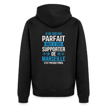 Je suis supporter de Marseille - Veste à capuche bio Premium Unisexe - noir - Dos - Nico (187cm)