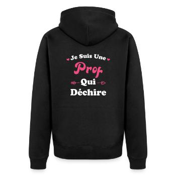 Je suis une prof qui déchire - Veste à capuche bio Premium Unisexe - noir - Dos - Nico (187cm)