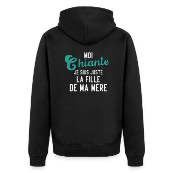 Moi chiante je suis juste la fille de ma mère - Veste à capuche bio Premium Unisexe - noir - Dos - Nico (187cm)