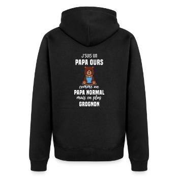 Je suis un papa ours comme un papa normal cadeau - Veste à capuche bio Premium Unisexe - noir - Dos - Nico (187cm)