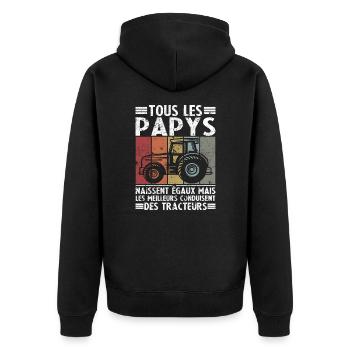 Les meilleurs papys conduisent des tracteurs - Veste à capuche bio Premium Unisexe - noir - Dos - Nico (187cm)