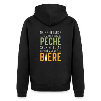 Je pêche sauf si tu as apportè de la bière - Veste à capuche bio Premium Unisexe - noir - Dos - Nico (187cm)