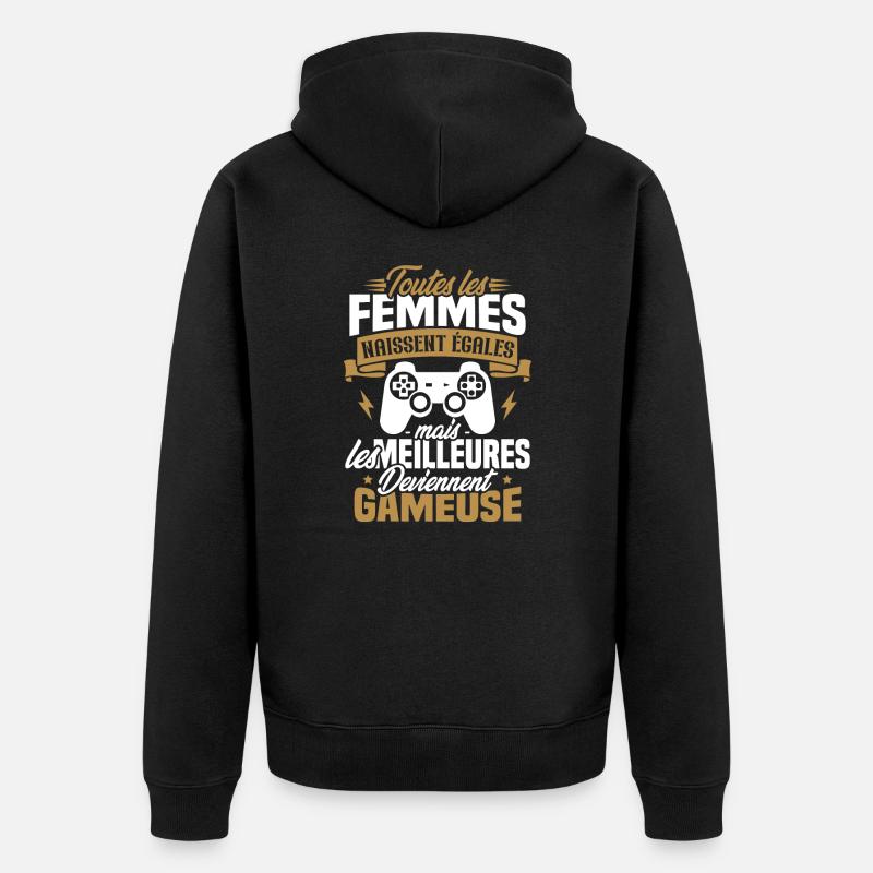 Les meilleures femmes deviennent gameuse - Veste à capuche bio Premium Unisexe - noir