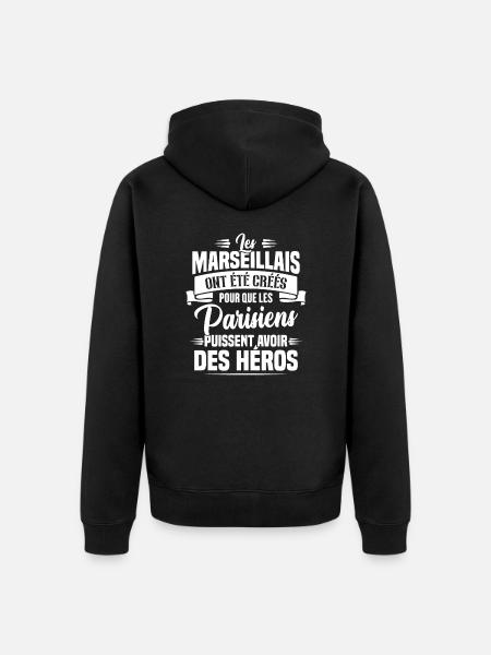 Les marseillais ont été créés pour les parisiens - Veste à capuche bio Premium Unisexe - noir