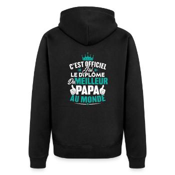 Meilleur papa au monde - Veste à capuche bio Premium Unisexe - noir - Dos - Nico (187cm)