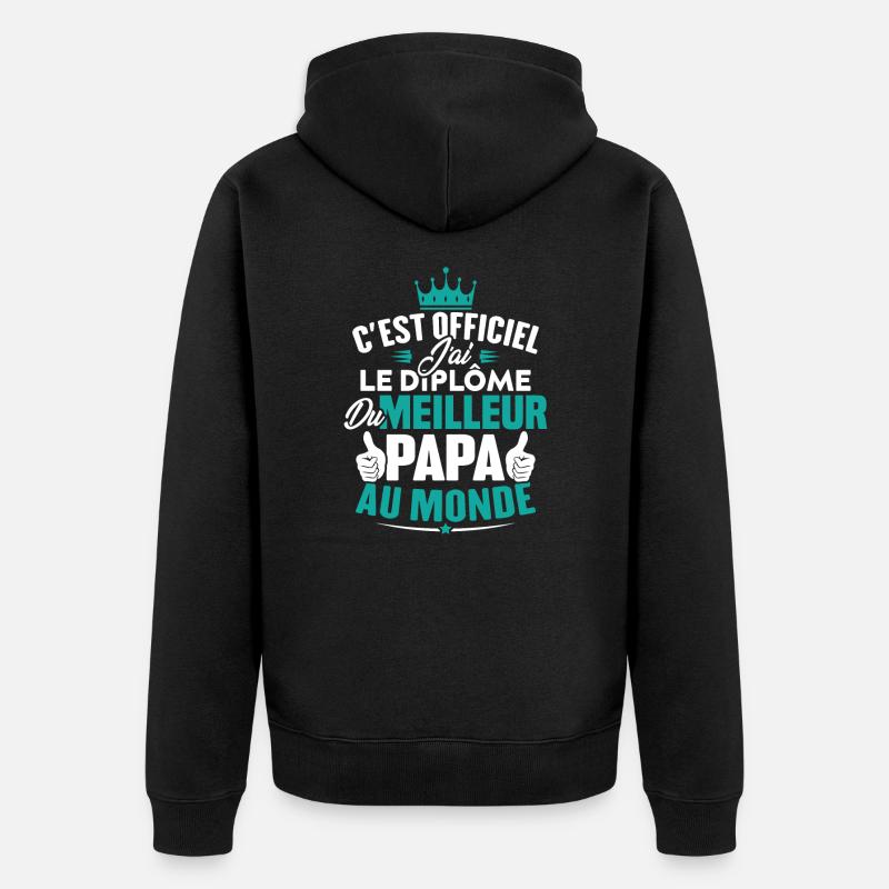 Meilleur papa au monde - Veste à capuche bio Premium Unisexe - noir