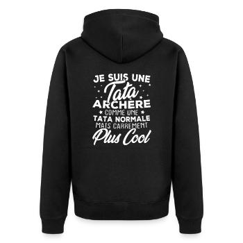 Je suis une tata archère - Veste à capuche bio Premium Unisexe - noir - Dos - Nico (187cm)
