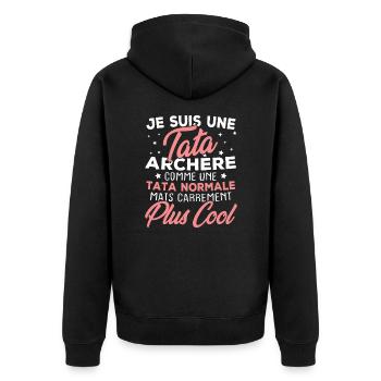 Je suis une tata archère - Veste à capuche bio Premium Unisexe - noir - Dos - Nico (187cm)