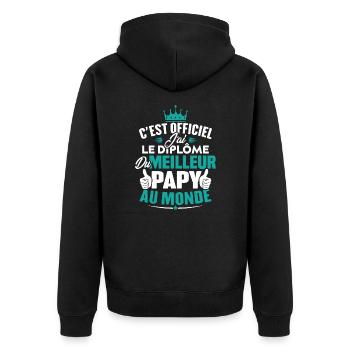 Meilleur papy au monde - Veste à capuche bio Premium Unisexe - noir - Dos - Nico (187cm)