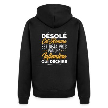 Cet homme est déjà pris par une infirmière - Veste à capuche bio Premium Unisexe - noir - Dos - Nico (187cm)
