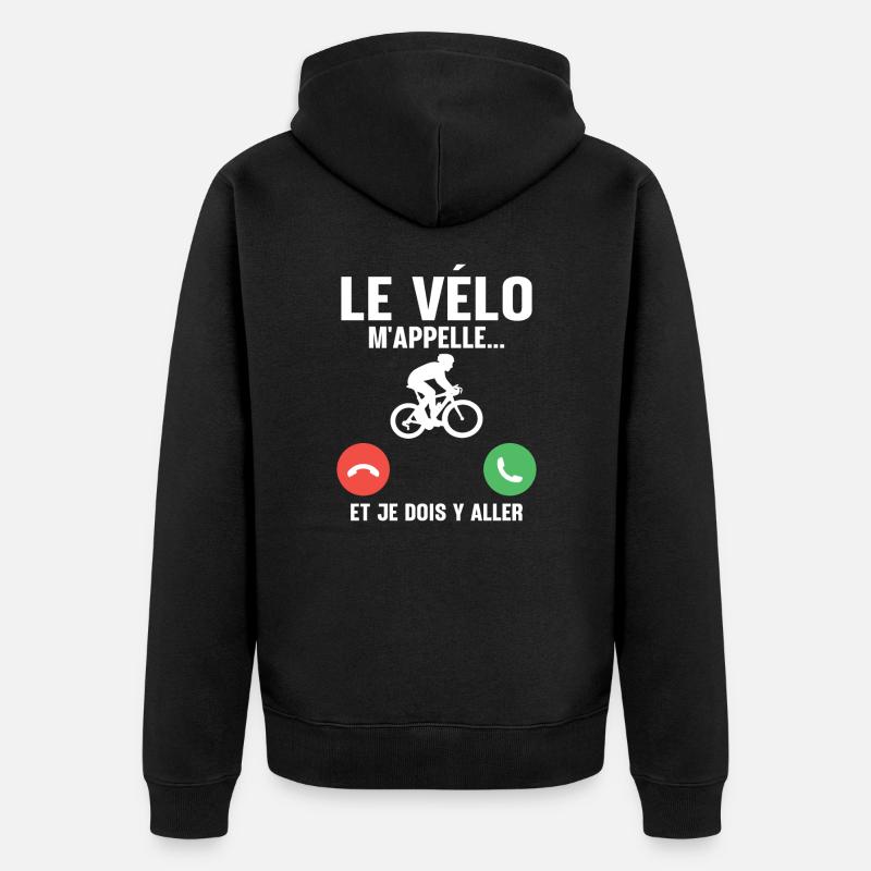 Le vélo m'appelle - Veste à capuche bio Premium Unisexe - noir