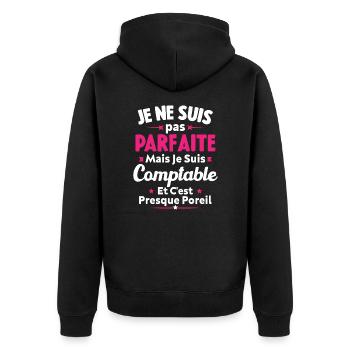 Pas parfaite mais je suis Comptable - Veste à capuche bio Premium Unisexe - noir - Dos - Nico (187cm)