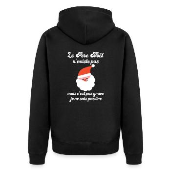 le père noël n'existe pas - Veste à capuche bio Premium Unisexe - noir - Dos - Nico (187cm)