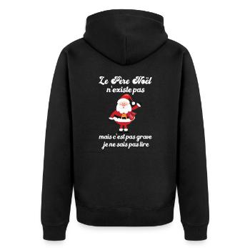 le père noël n'existe pas - Veste à capuche bio Premium Unisexe - noir - Dos - Nico (187cm)