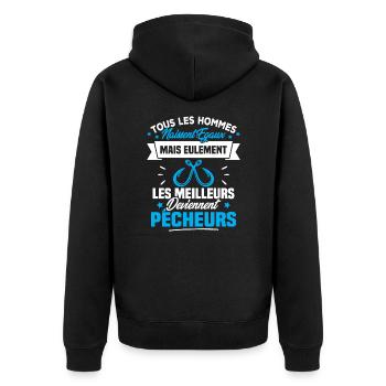 Les meilleurs hommes deviennent Pêcheurs - Veste à capuche bio Premium Unisexe - noir - Dos - Nico (187cm)