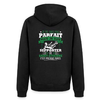 Je suis supporter de Saint Étienne - Veste à capuche bio Premium Unisexe - noir - Dos - Nico (187cm)