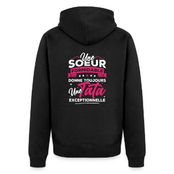 Une sœur formidable donne une tata exceptionnelle - Veste à capuche bio Premium Unisexe - noir - Dos - Nico (187cm)