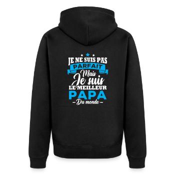 Pas parfait mais le meilleur papa du monde - Veste à capuche bio Premium Unisexe - noir - Dos - Nico (187cm)