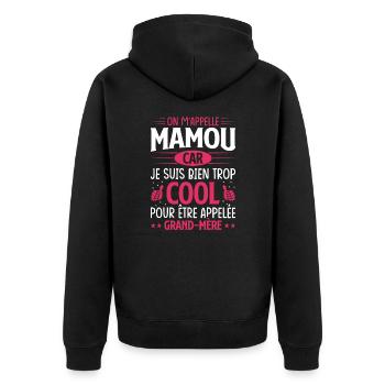 On m'appelle mamou - Veste à capuche bio Premium Unisexe - noir - Dos - Nico (187cm)