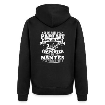 pas parfait mais je suis supporter de Nantes - Veste à capuche bio Premium Unisexe - noir - Dos - Nico (187cm)
