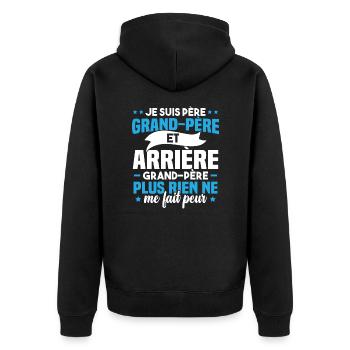 Je suis papa grand-père et arrière-grand-père - Veste à capuche bio Premium Unisexe - noir - Dos - Nico (187cm)