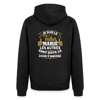 Je suis le futur marié - Veste à capuche bio Premium Unisexe - noir - Dos - Nico (187cm)