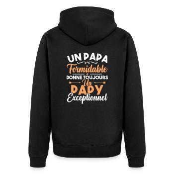 un papa formidable donne un papy exceptionnel - Veste à capuche bio Premium Unisexe - noir - Dos - Nico (187cm)