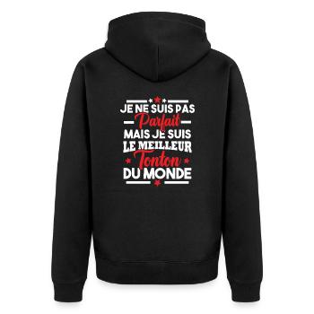 Pas parfait mais le meilleur tonton du monde - Veste à capuche bio Premium Unisexe - noir - Dos - Nico (187cm)