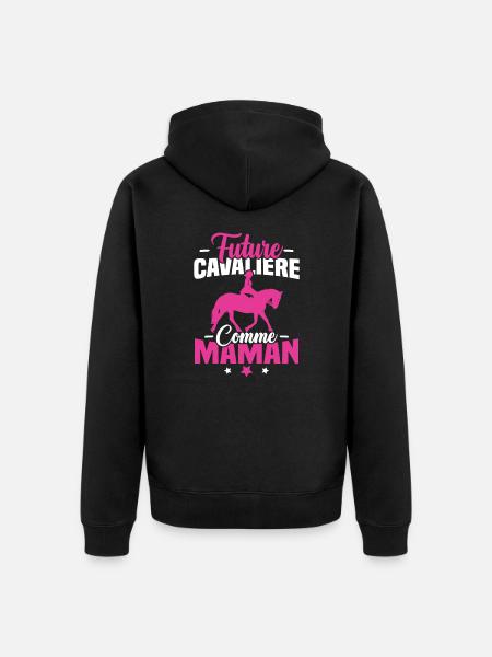 Future cavalière comme maman - Veste à capuche bio Premium Unisexe - noir
