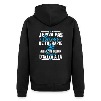 J'ai juste besoin d'aller à la piscine - Veste à capuche bio Premium Unisexe - noir - Dos - Nico (187cm)