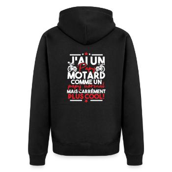 J ai un papy motard comme un papy normal - Veste à capuche bio Premium Unisexe - noir - Dos - Nico (187cm)