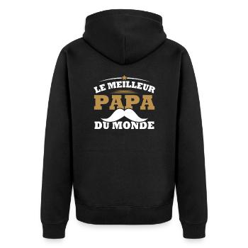 Le meilleur papa du monde personnalisés - Veste à capuche bio Premium Unisexe - noir - Dos - Nico (187cm)