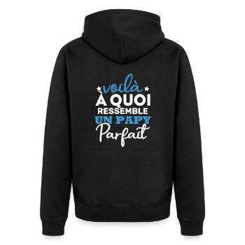 Voilà a quoi ressemble un papy parfait - Veste à capuche bio Premium Unisexe - noir - Dos - Nico (187cm)