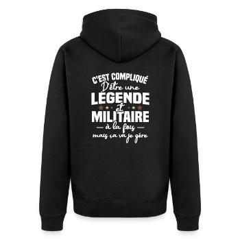 Légende et militaire - Veste à capuche bio Premium Unisexe - noir - Dos - Nico (187cm)