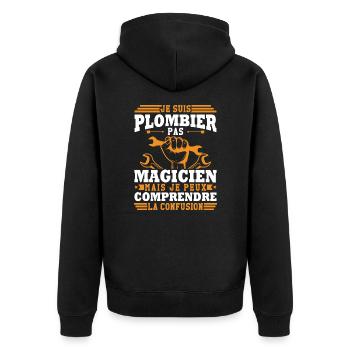 Je suis plombier - Veste à capuche bio Premium Unisexe - noir - Dos - Nico (187cm)