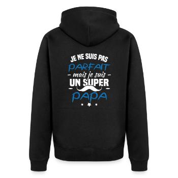 Je ne suis pas parfait mais je suis un super papa - Veste à capuche bio Premium Unisexe - noir - Dos - Nico (187cm)