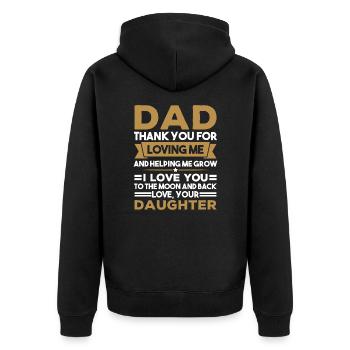 Father daughter gift - Unisex Premium Organic Zip Hoodie - black - Back - Nico (187cm)