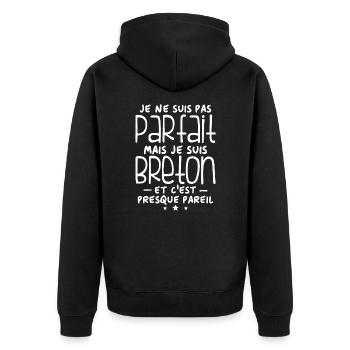Je suis breton - Veste à capuche bio Premium Unisexe - noir - Dos - Nico (187cm)