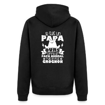 Je suis un papa ours comme un papa normal cadeau - Veste à capuche bio Premium Unisexe - noir - Dos - Nico (187cm)
