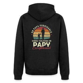 Papa formidable, papy exceptionnel - Veste à capuche bio Premium Unisexe - noir - Dos - Nico (187cm)